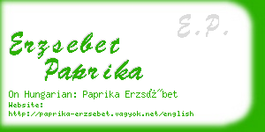 erzsebet paprika business card